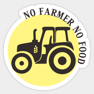 No Farmer No Food Sticker